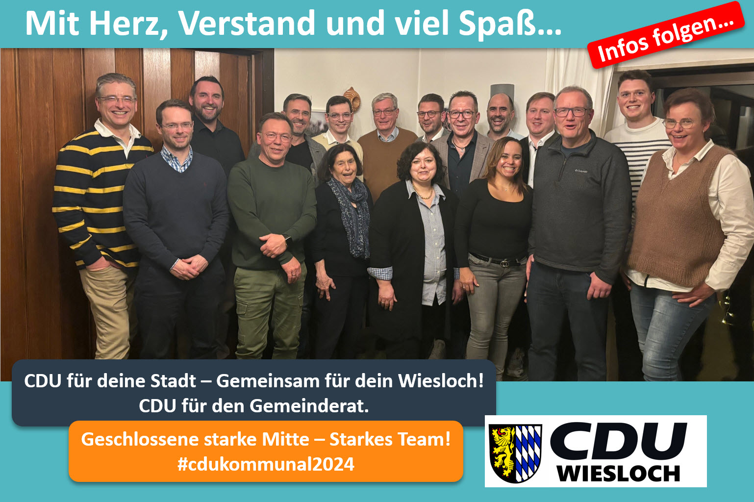 Gemeinderatskandidaten der Wieslocher CDU stehen fest!